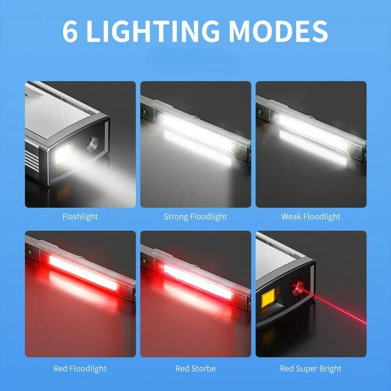 800LM Mini LED Keychain Flashlight – USB-C Rechargeable, Waterproof Torch with Magnet